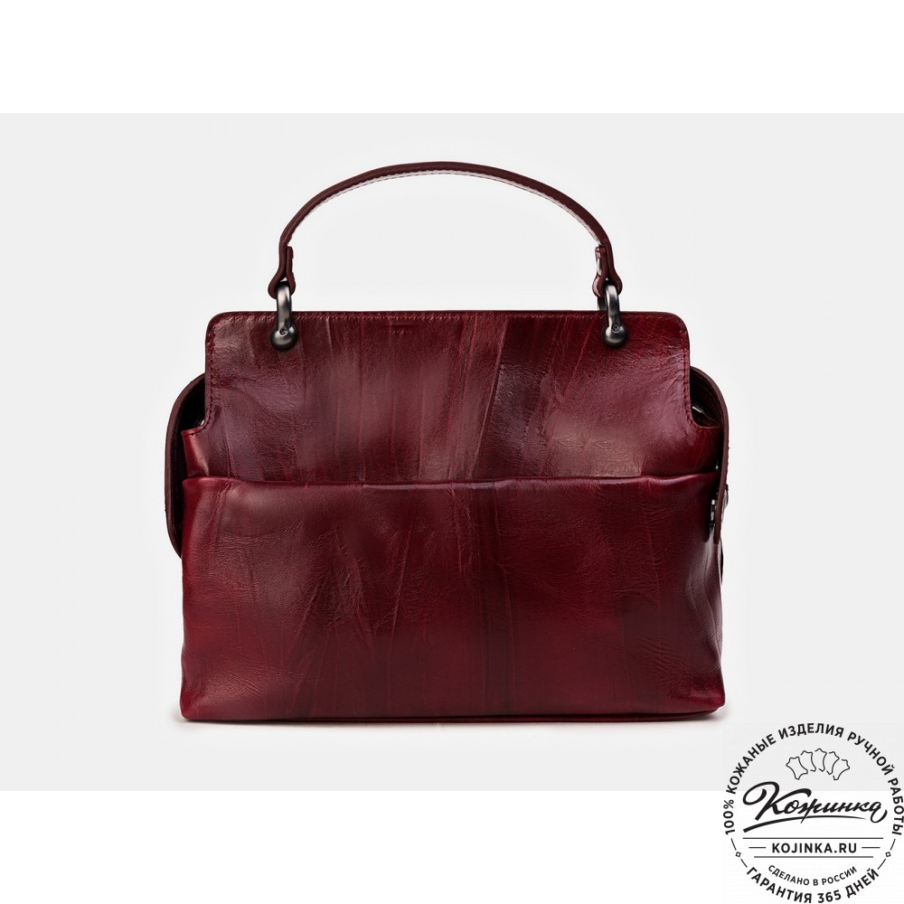 Женская кожаная сумка "Орнелла" (бордовая)